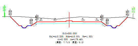 道路测设大师排水沟拉坡