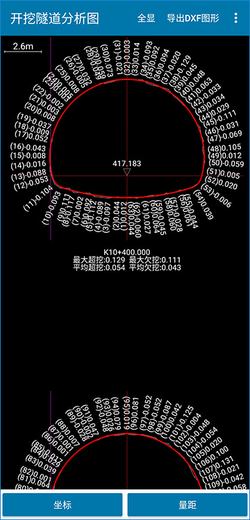 道路测设大师安卓版隧道分析图